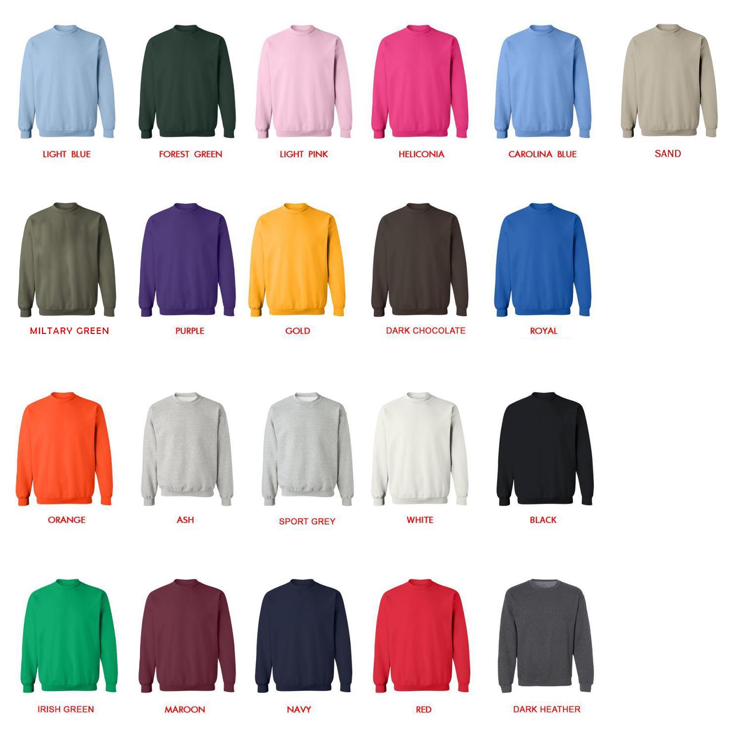 sweatshirt color chart - Giggly Squad Shop