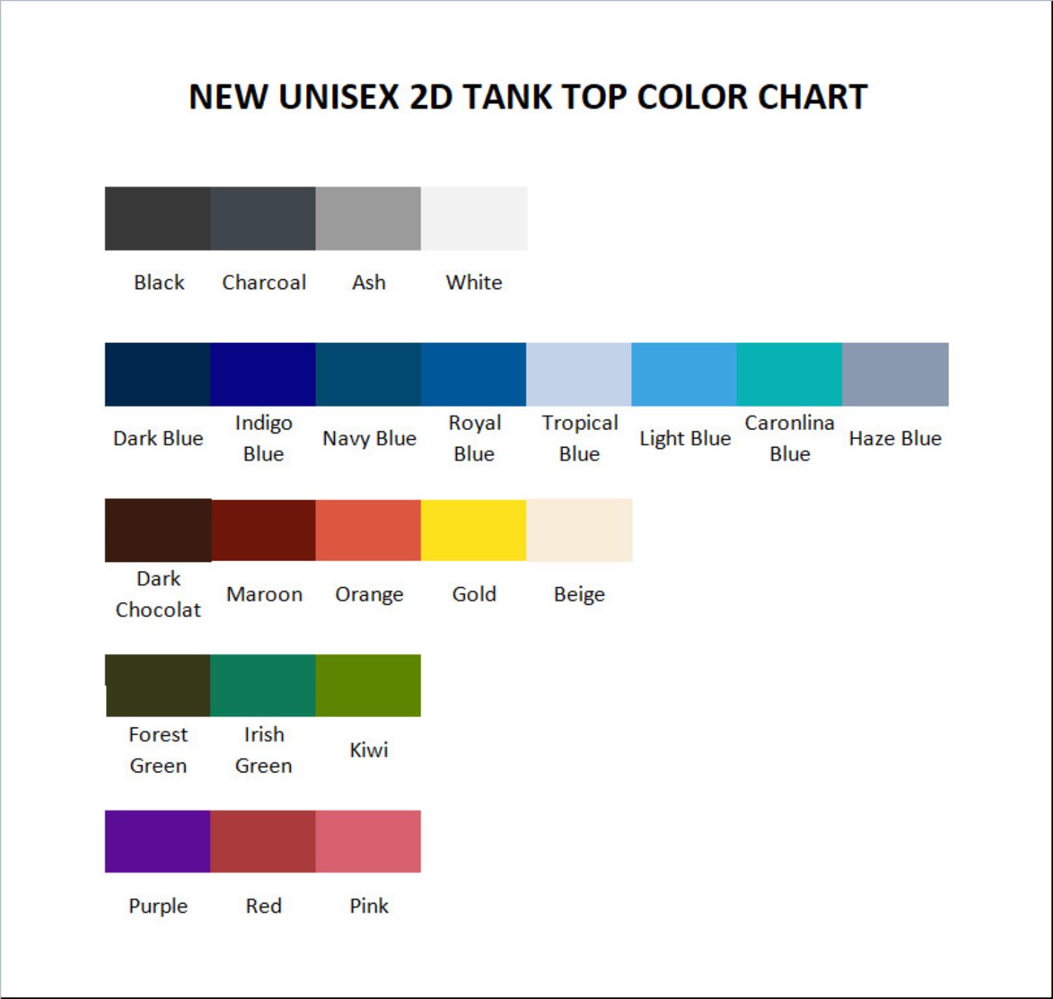 tank top color chart - Giggly Squad Shop