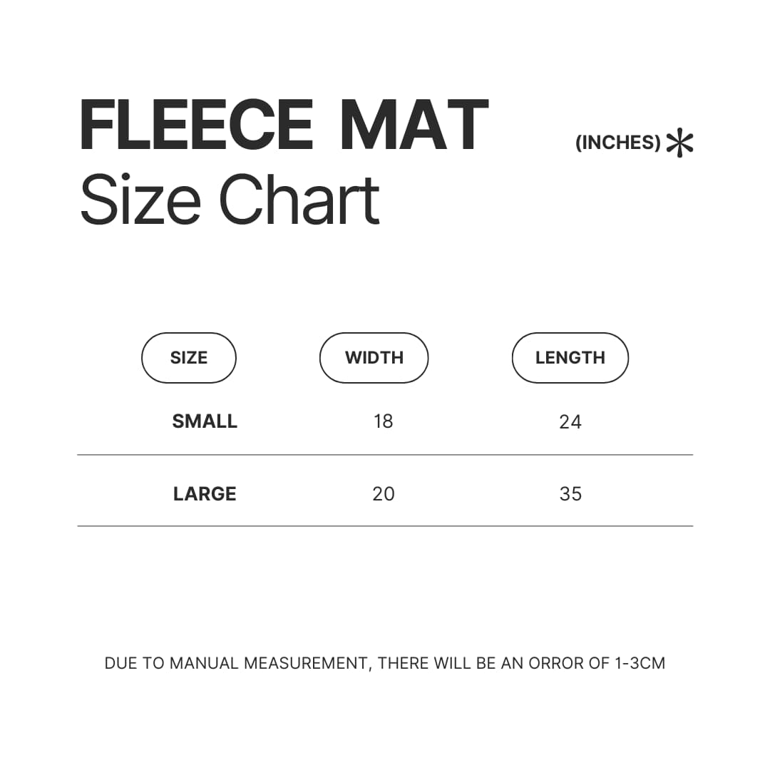 Fleece Mat Size Chart - Giggly Squad Shop