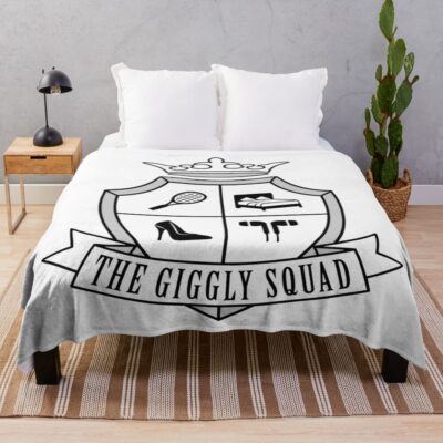 Giggly Squad Crest Black Design Throw Blanket