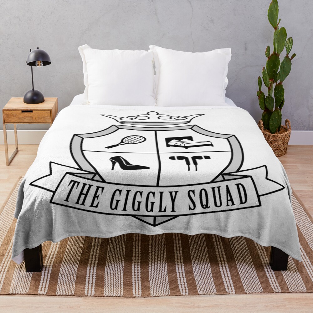Giggly Squad Crest Black Design Throw Blanket