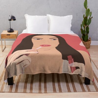 Funny Paige Desorbo Summer House Throw Blanket