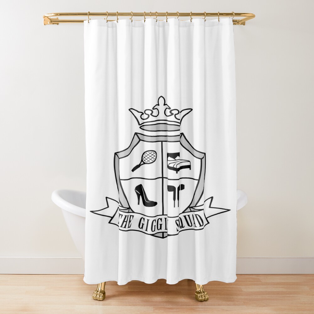 Giggly Squad Crest Black Edition Shower Curtain