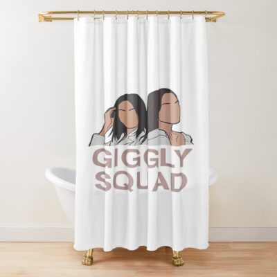 Giggly Squad Modern Podcast Style Shower Curtain