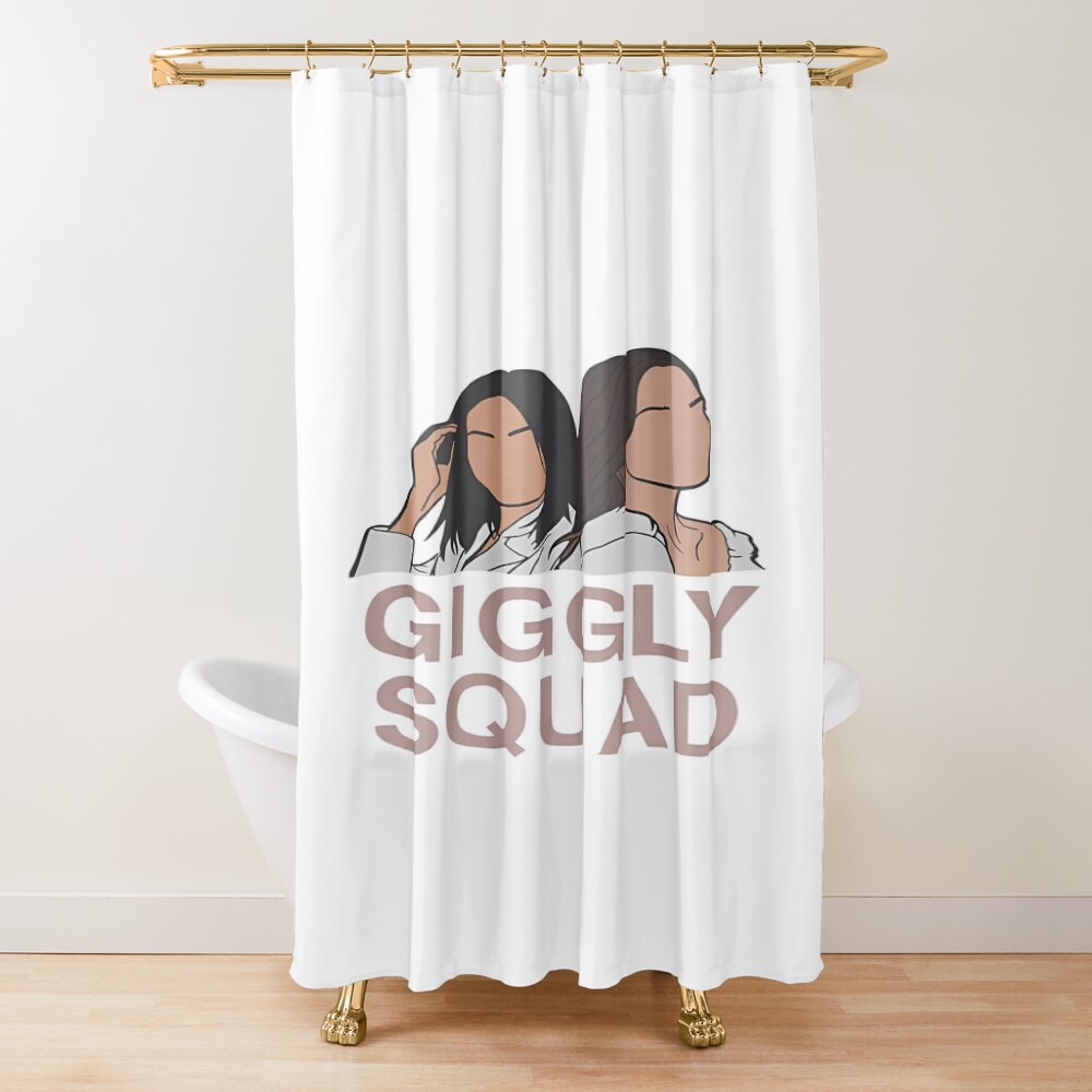 Giggly Squad Modern Podcast Style Shower Curtain