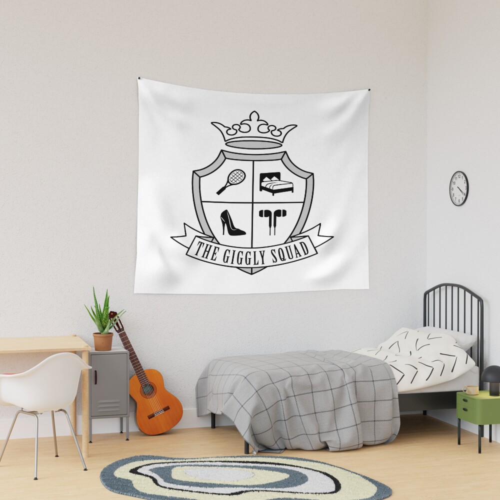 Giggly Squad Crest Black Design Tapestry
