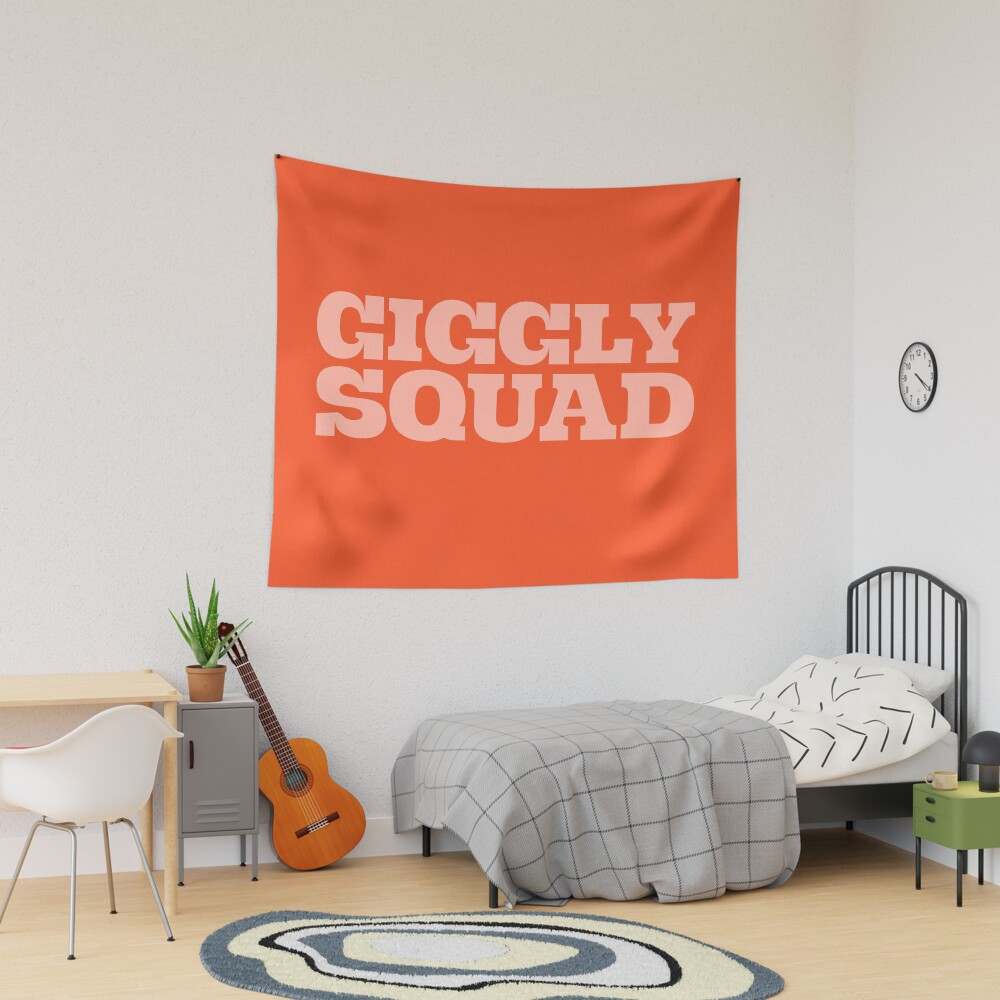 Giggly Squad Podcast Orange Style Tapestry