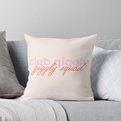 Club Giggly Pink Podcast Style Throw Pillow