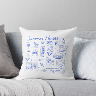 Summer House Montauk Hamptons Bravo Throw Pillow
