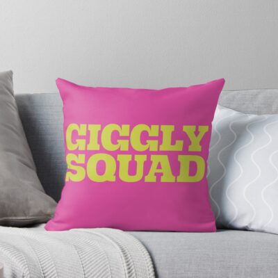 Giggly Squad Podcast Pink Edition Throw Pillow