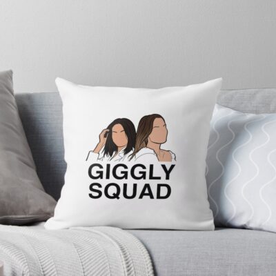 Giggly Squad Minimal Podcast Design Throw Pillow