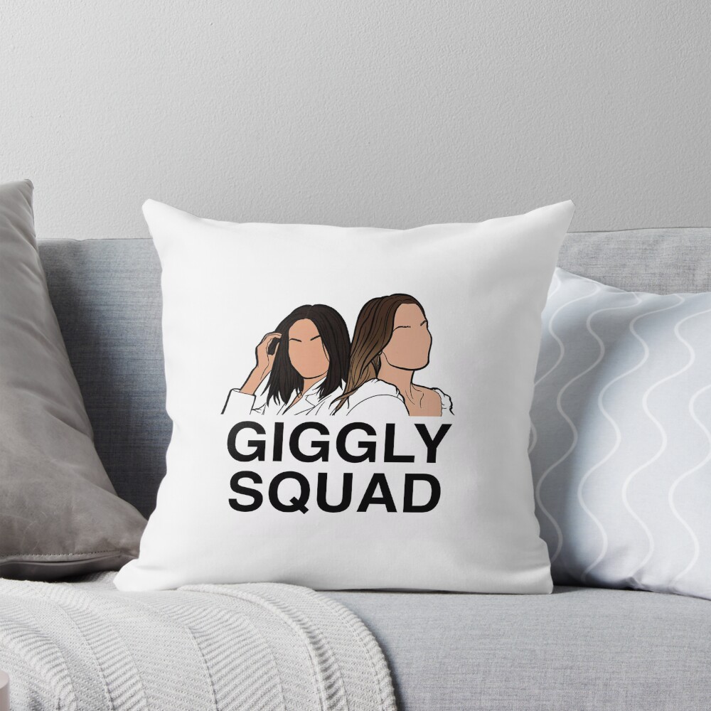 Giggly Squad Minimal Podcast Design Throw Pillow