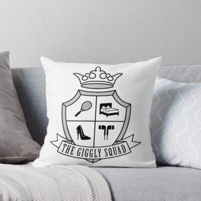 Giggly Squad Crest Black Design Throw Pillow