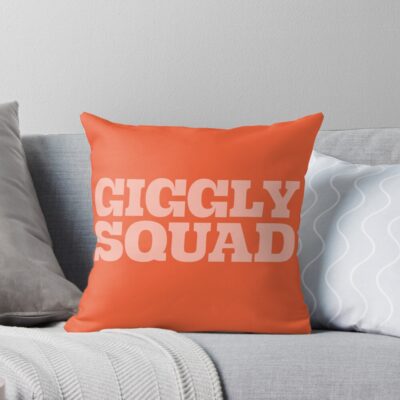 Giggly Squad Podcast Orange Style Throw Pillow